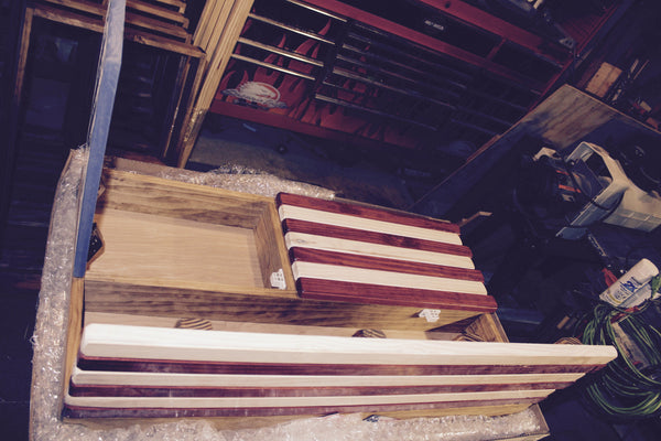 3ft Red White and Blue Stained Flag Case