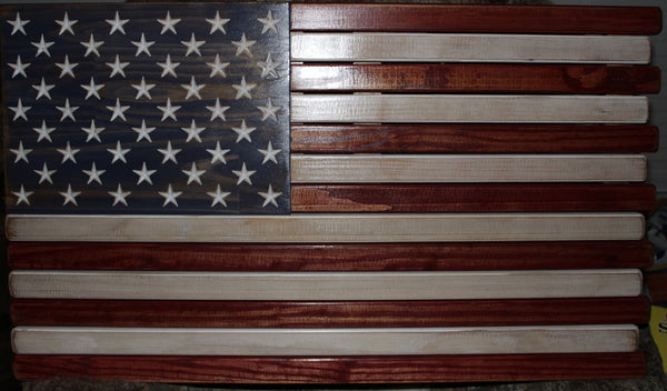 3ft Wood - Red White and Blue Stained American Flag