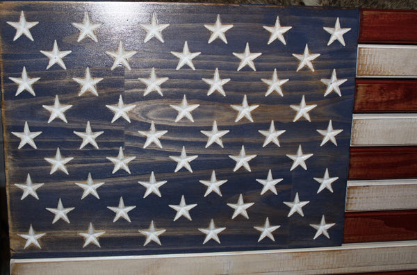 3ft Wood - Red White and Blue Stained American Flag