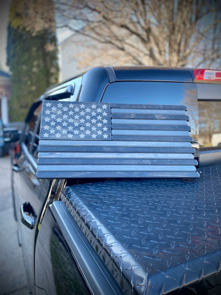 Small - Subdued Stained Wood American Flag