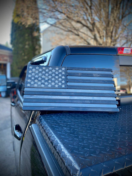 Small - Subdued Stained Wood American Flag