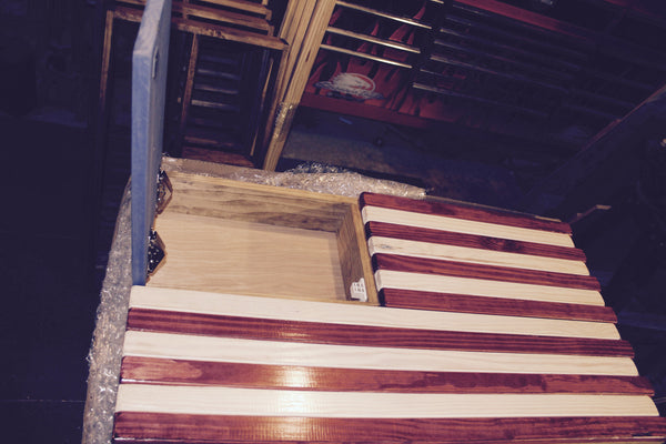 3ft Red White and Blue Stained Flag Case