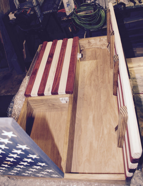 3ft Red White and Blue Stained Flag Case