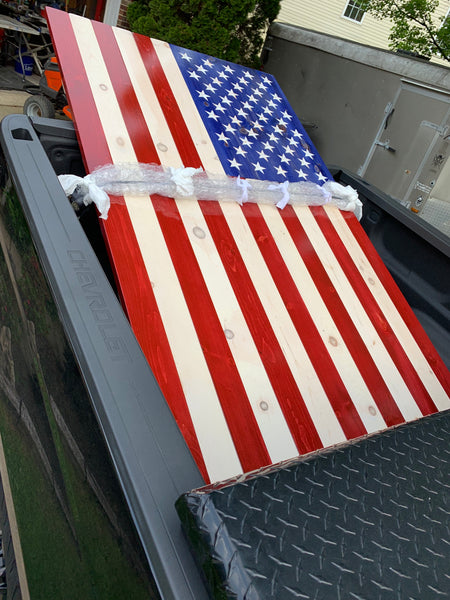 Giant 8ft Wood American Flag **PICKUP OR LOCAL DELIVERY ONLY**